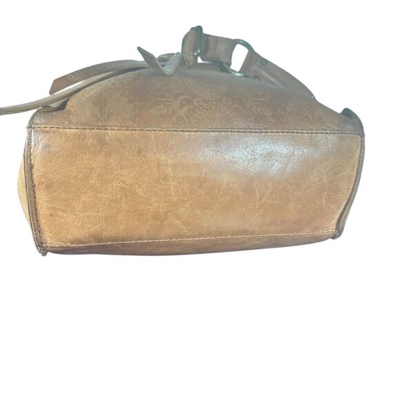 The Sak Embossed Leather Brown Boho Crossbody Bag - Picture 3 of 14